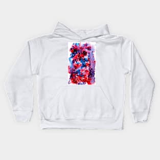 dark pink and blue watercolour swirl Kids Hoodie